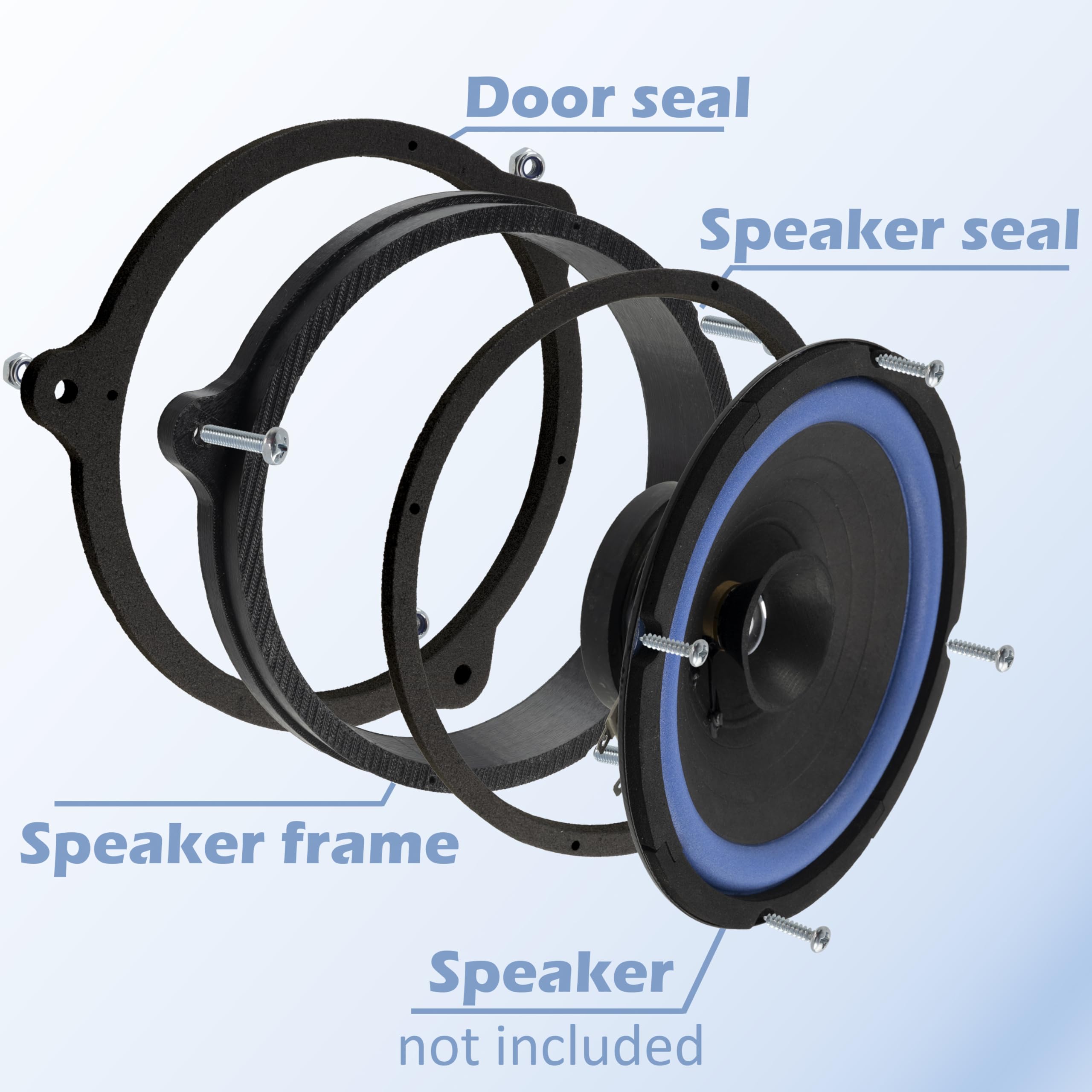 Aerzetix Set di 2 adattatori per altoparlanti Ø165 mm compatibile con Mercedes CLK A208/C208 Cabriolet/Coupé