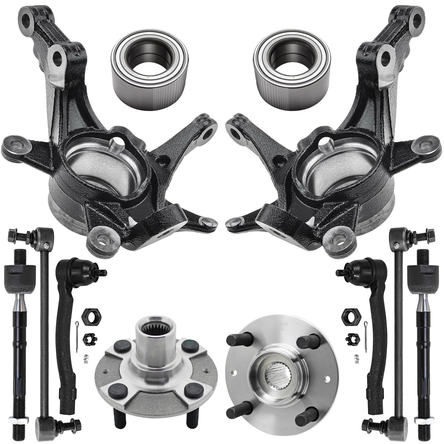 Detroit Axle - 12pc Front Loaded Knuckles Kit for 2014-2017 Hyundai Accent