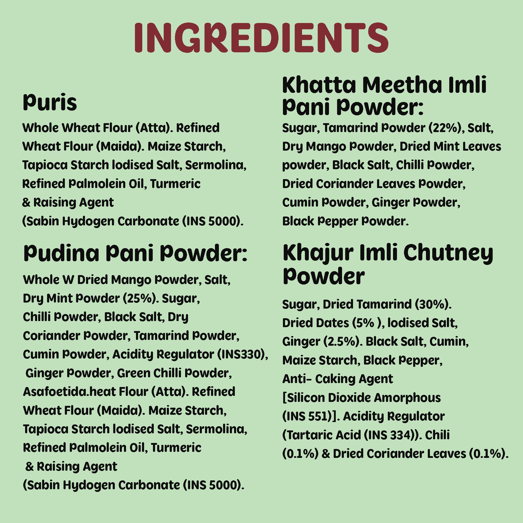 Chokhi Dhani Pani Puri Chaat Kit Pack of 2 (220g Each) | Golgappa/Puchka Kit with 50 Puris | Pudina Pani, Imli & Khajur Imli Chutney Mix | Ready to Eat Instant Street Food at Home 3