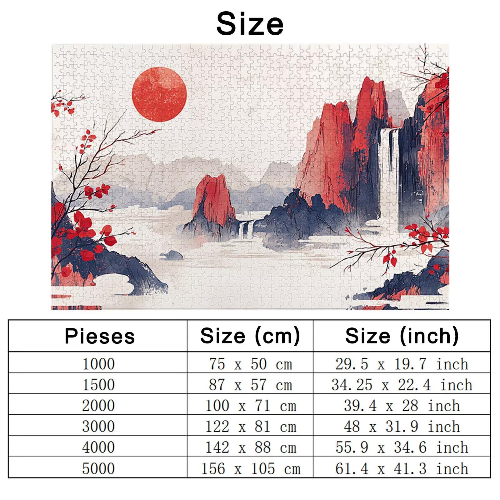 Puzzle 1000 elementów dla dorosłych, japońskie puzzle dla dorosłych i dzieci od 14 lat, duże puzzle z krajobrazem z pudełkiem do dekoracji ścian domu, prezent dla kobiety/mężczyzny, gra koncentracyjna
