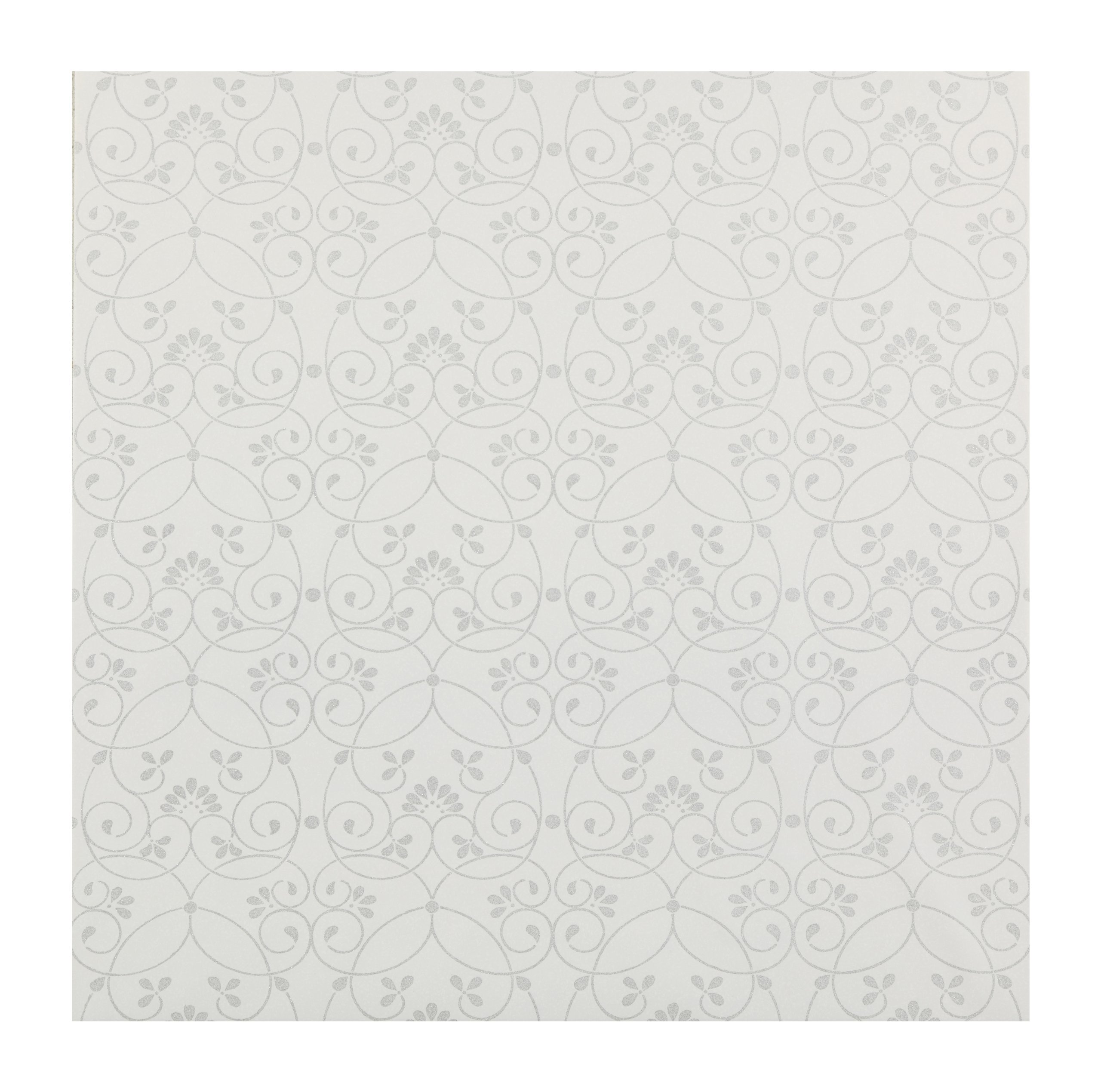 York Wallcoverings JE3554 Friends Forever Glitter Scroll Pre-Pasted Removable Wallpaper, White
