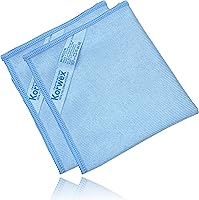 Vista 9 de Paño de limpieza de ventanas, paño de limpieza de vidrio, sin rayas (azul, paquete de 4 unidades)