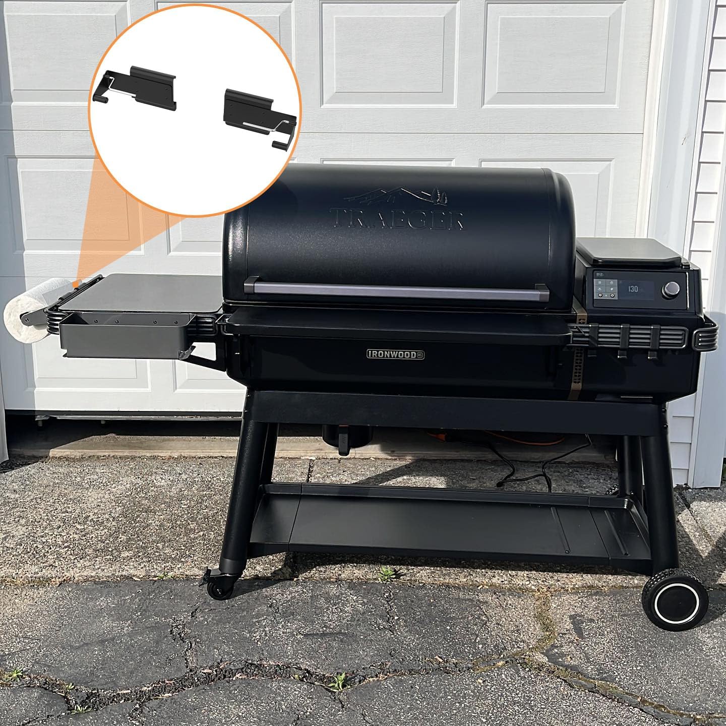 BAC644 Paper Towel Roll Holder for Traeger Grills P.A.L. Pop-And-Lock Roll Rack, Traeger Ironwood, Timberline, Flatrock Grills, BAC614 Adjustable Holder &BAC643 Hook for Traeger Pal Accessories