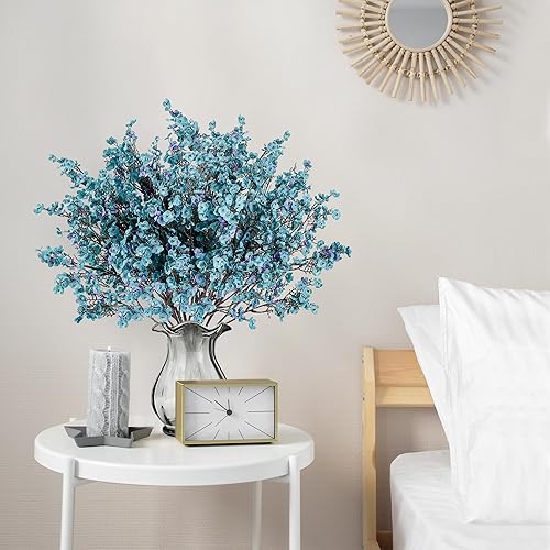 Miniatura 6 de Sggvecsy 15 piezas de flores artificiales de aliento de bebé, ramos de gypsophila a granel, flores de seda falsas de tacto real para el hogar,