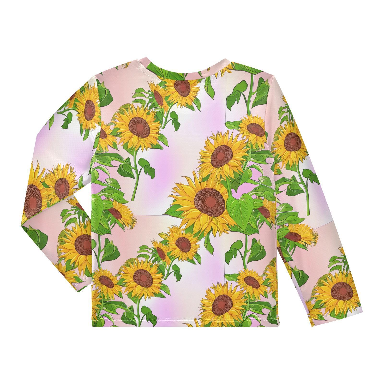 Sunflower Blossom Leaves Rash Guard Shirt for Boys Sun Protection Shirt for Beach Pool Sport UPF50+ 5-6T