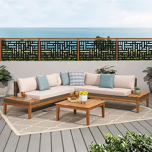 Miniatura 9 de Elevens Pantalla de privacidad para exteriores, pantalla de privacidad mental y paneles de privacidad al aire libre, material de acero galvanizado