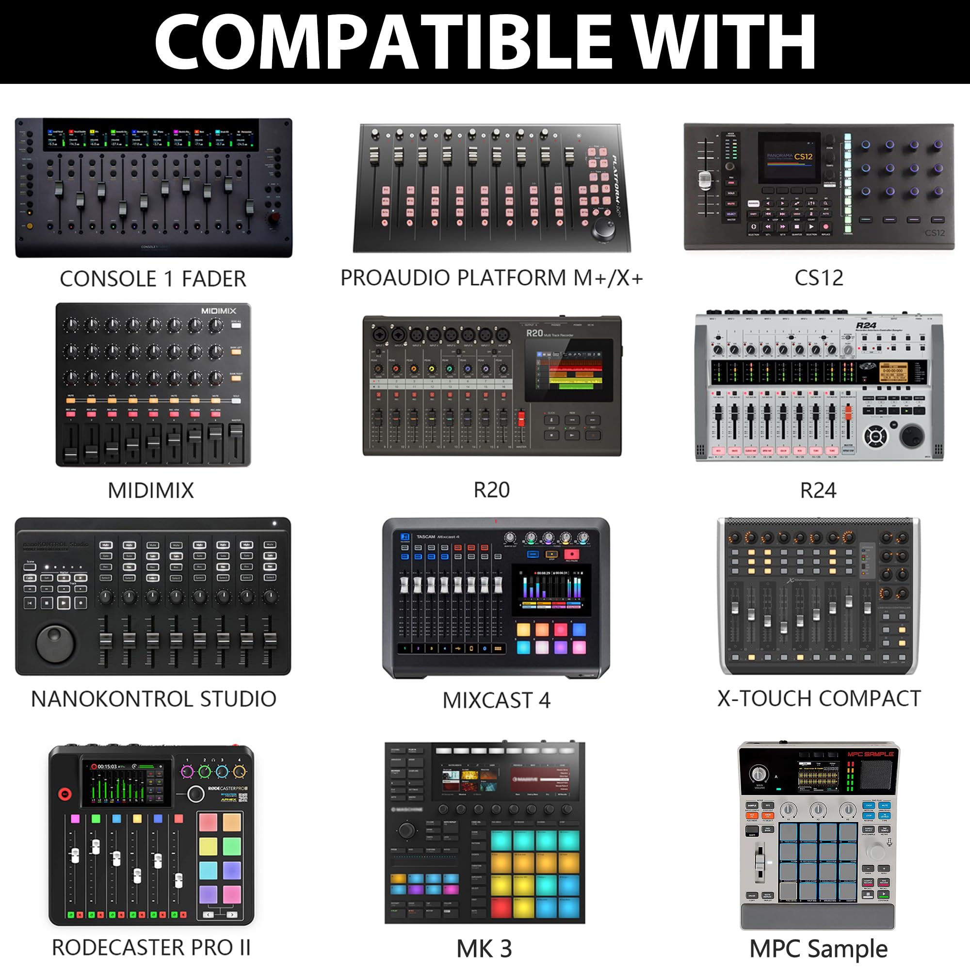 Musiin Adjustable Drum Controller Audio Device Stand Holder, Compatible with Native Instruments Maschine Plus Mk3