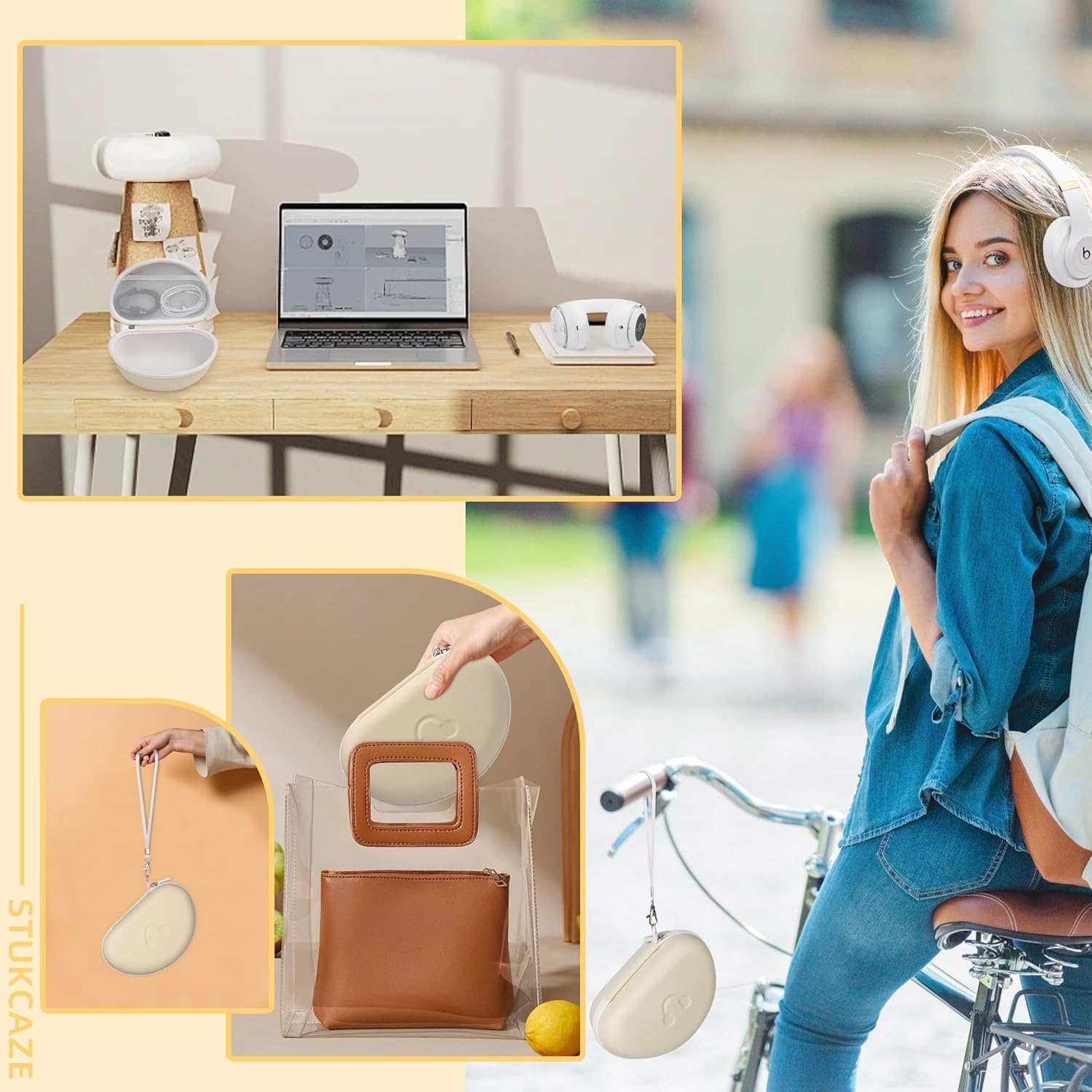 Portable Headphone Case for Beats Studio Pro / 3,Over Ear Headphone Storage Case with Large Space Pocket for Cables - Image 7