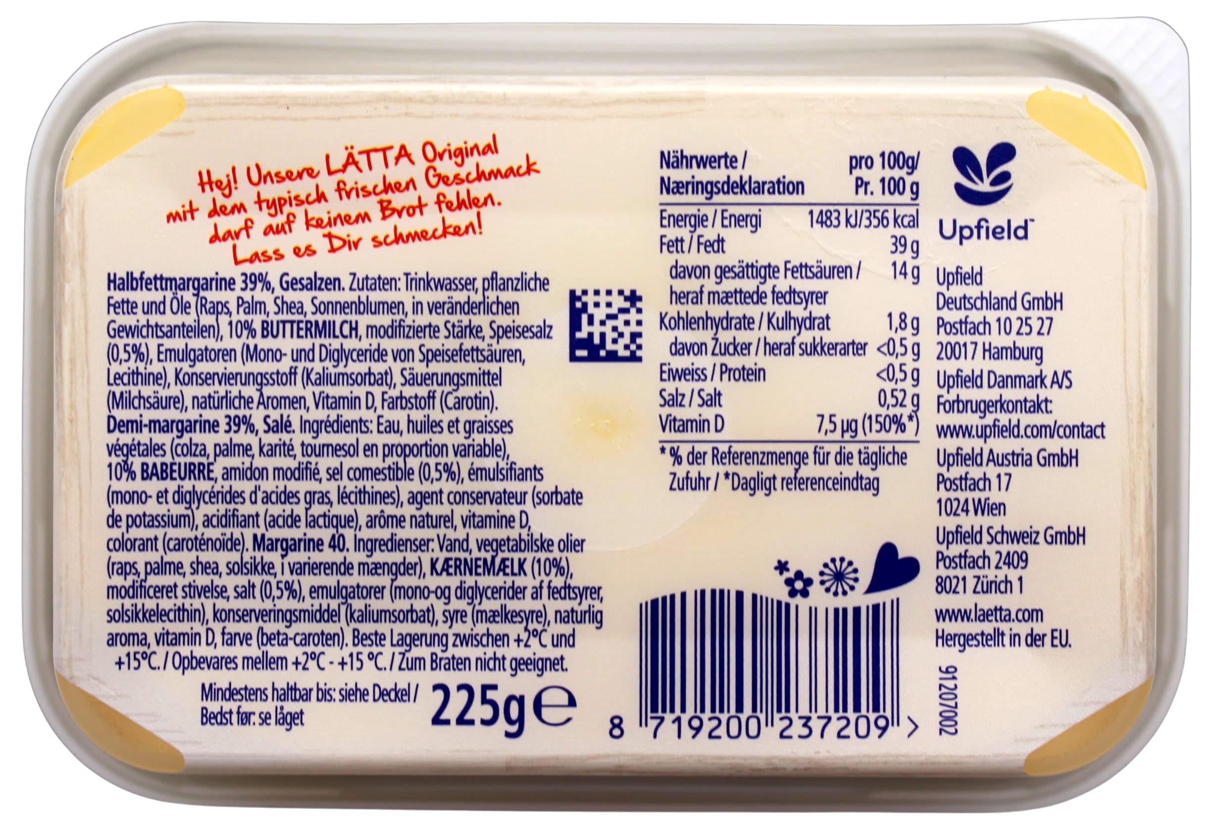 Lätta Original Margarine, 16er Pack (16 x 225g)