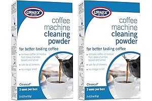 Urnex Descaler Powder for Coffee and Espresso Machines (2 Pack, 6 Packets)