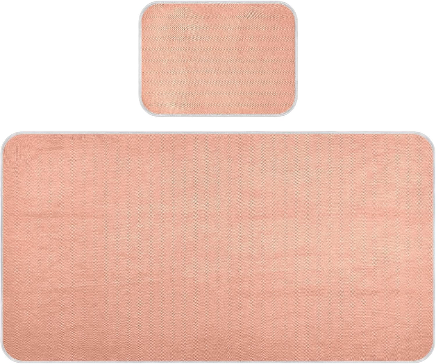 Baby Cooling Mat Dark Salmon Solid Color Ice Silk Breathable Mesh Summer Crib Mattress Pad with Pillowcase, Soft Cooling Sleeping Surface for Infant & Toddler, 52"x28"