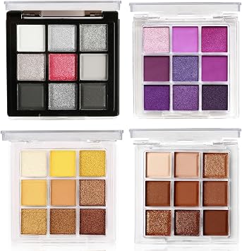 4 Pack Eyeshadow Palette Set - 9 Colours Eye Makeup Kit