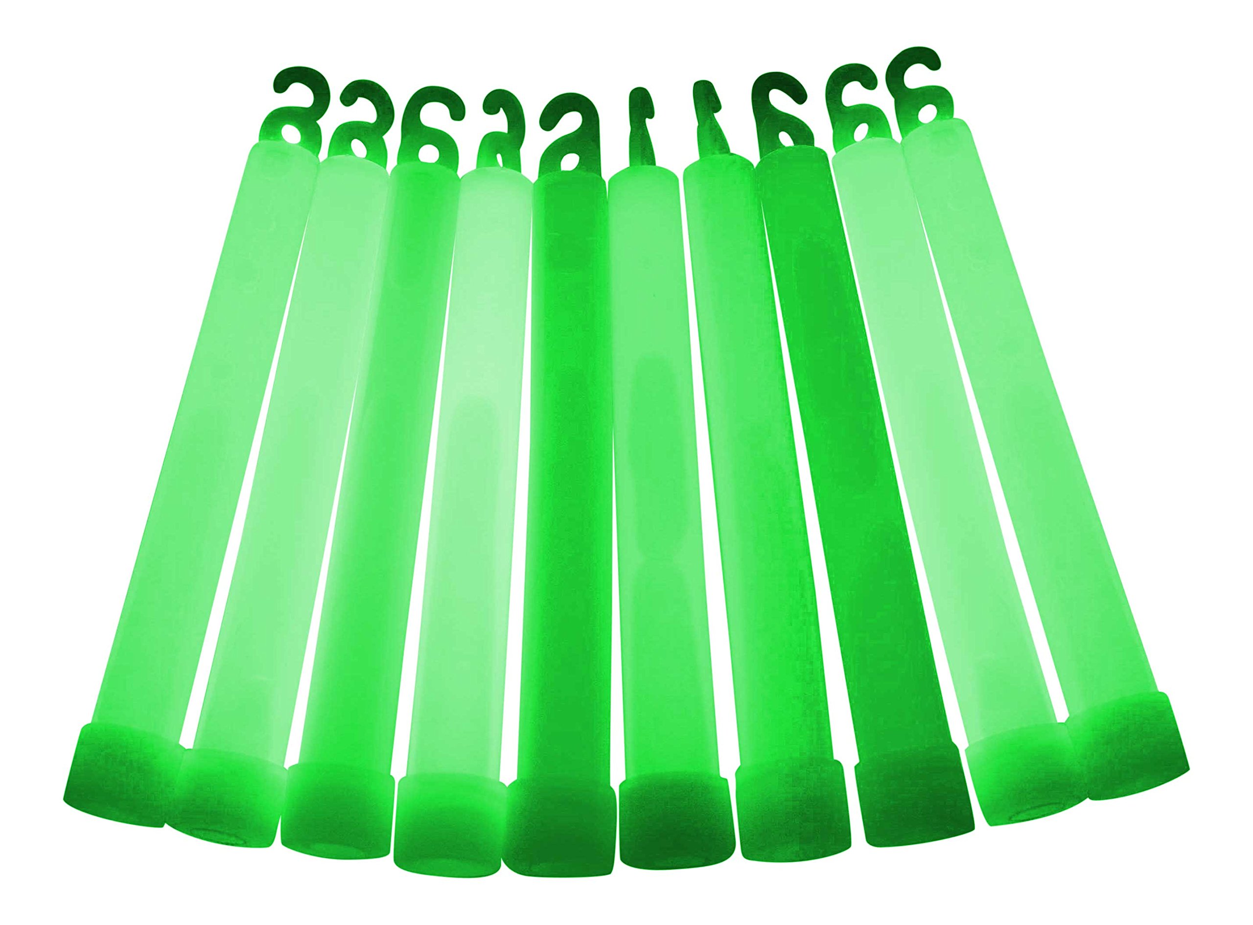 6 inch Premium (15mm) Glow Sticks (Individually Wrapped) (100 Pack, Green)
