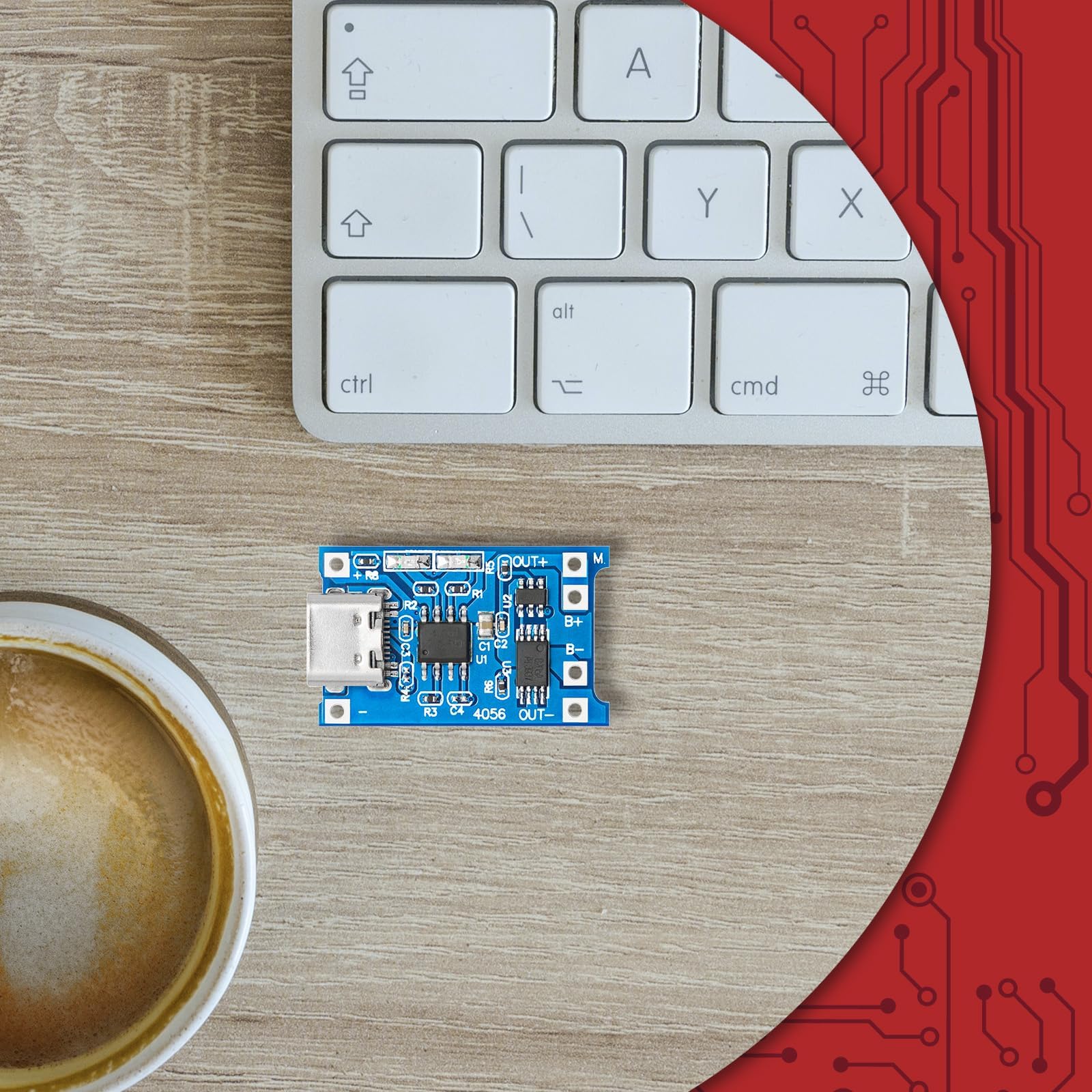 AZDelivery 5X TP4056 moduł ładowania akumulatora – USB typ C, obwód ochronny, wskaźniki LED – niezbędny do baterii litowo-jonowych lub LiPo