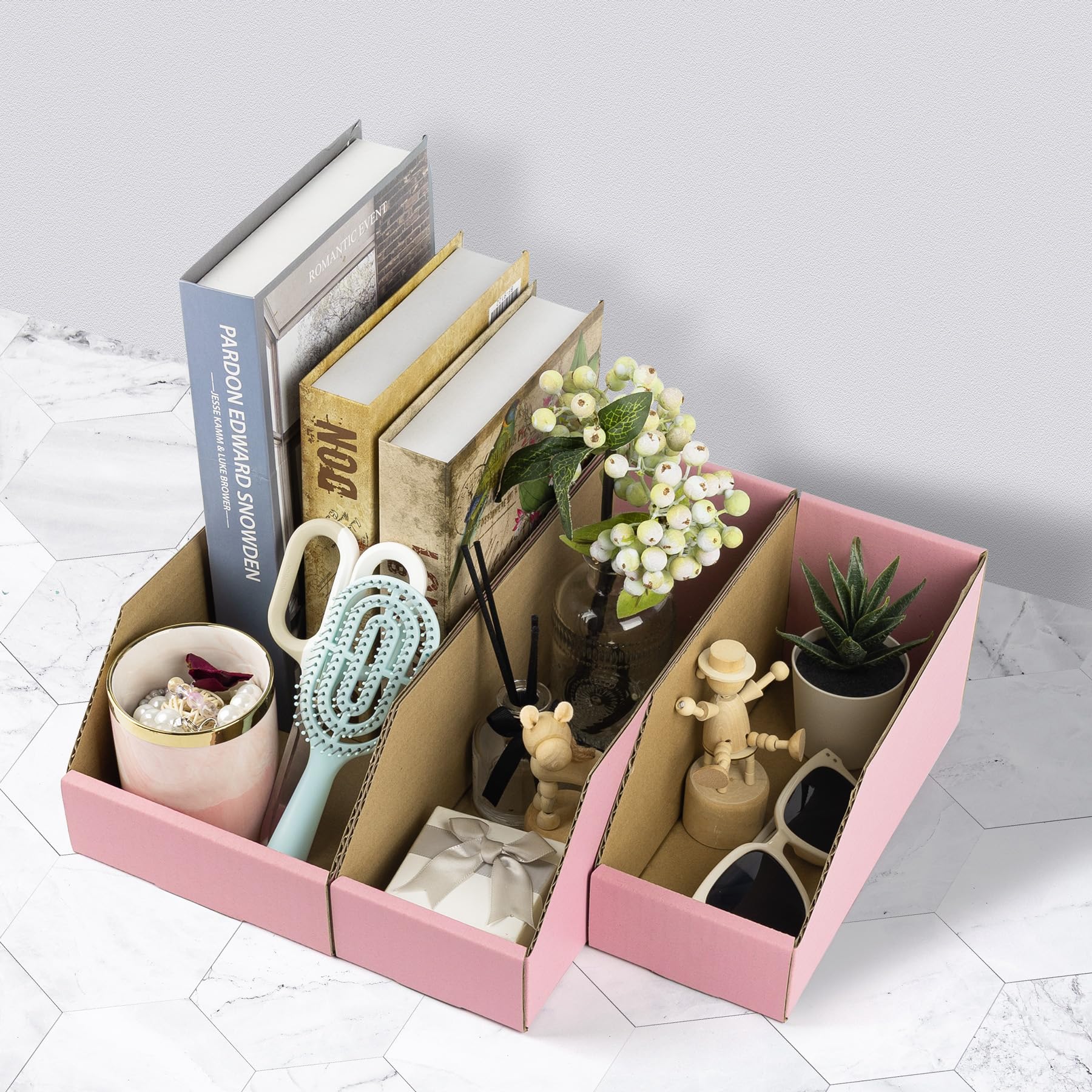 Golden State Art, Contenedores de almacenamiento de cartón corrugado de 9 x 4 x 5 pies, paquete de 10 cajas de basura corrugadas con parte superior abierta para estantes, garaje, oficina, almacén