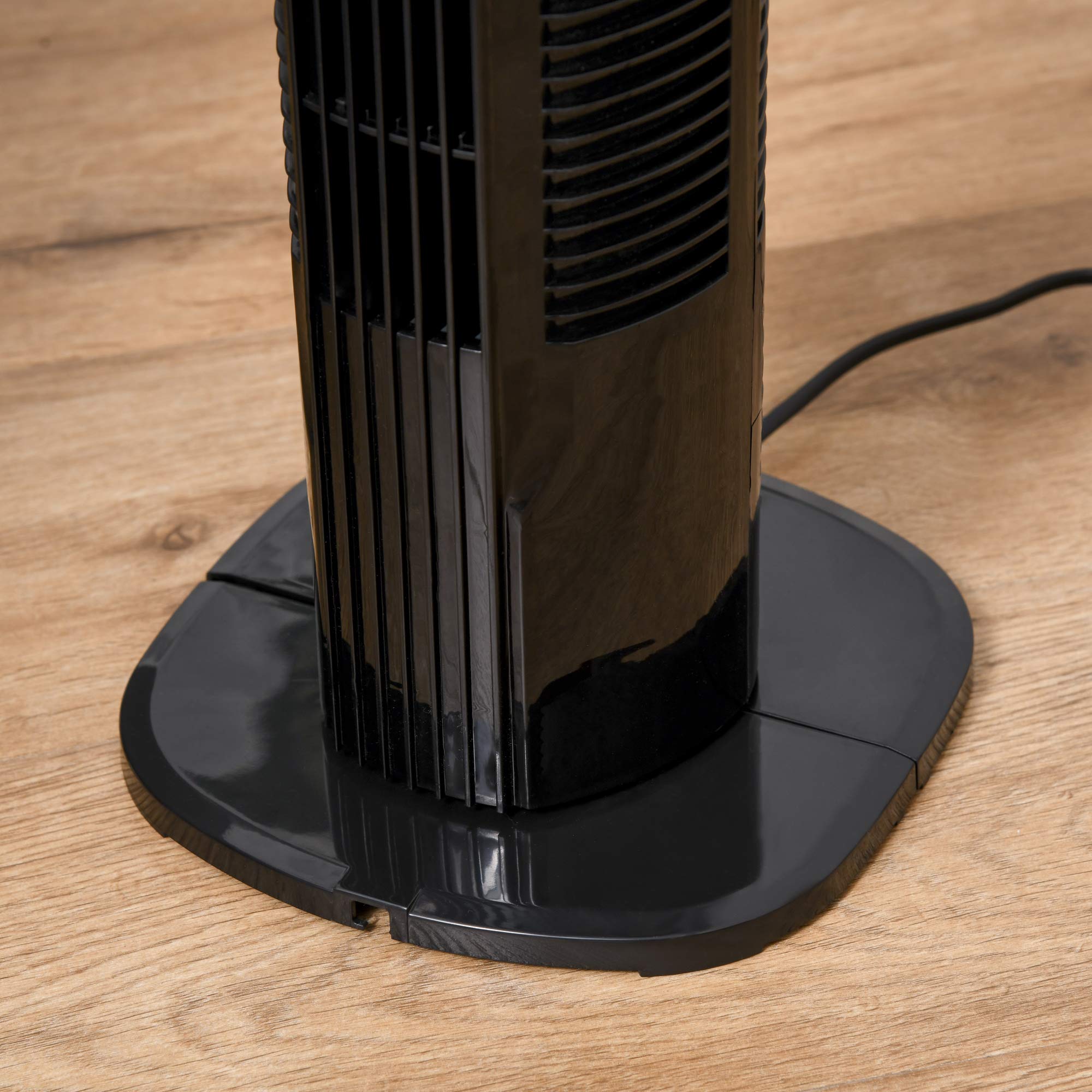HOMCOM Ventilateur colonne silencieux 50 W, ventilateur tour pour chambre avec 3 modes 3 vitesses, télécommande, oscillant 70°, minuterie et contrôle tactile, 78,5H cm noir