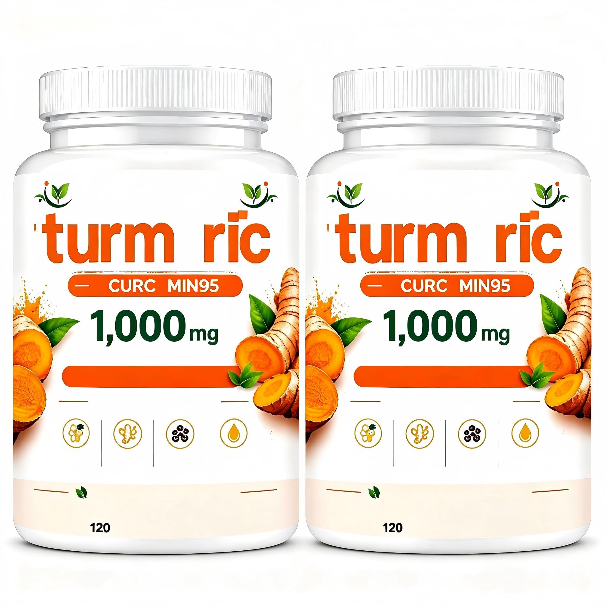 Curcuma au poivre noir, 120 gélules (2 boîtes)