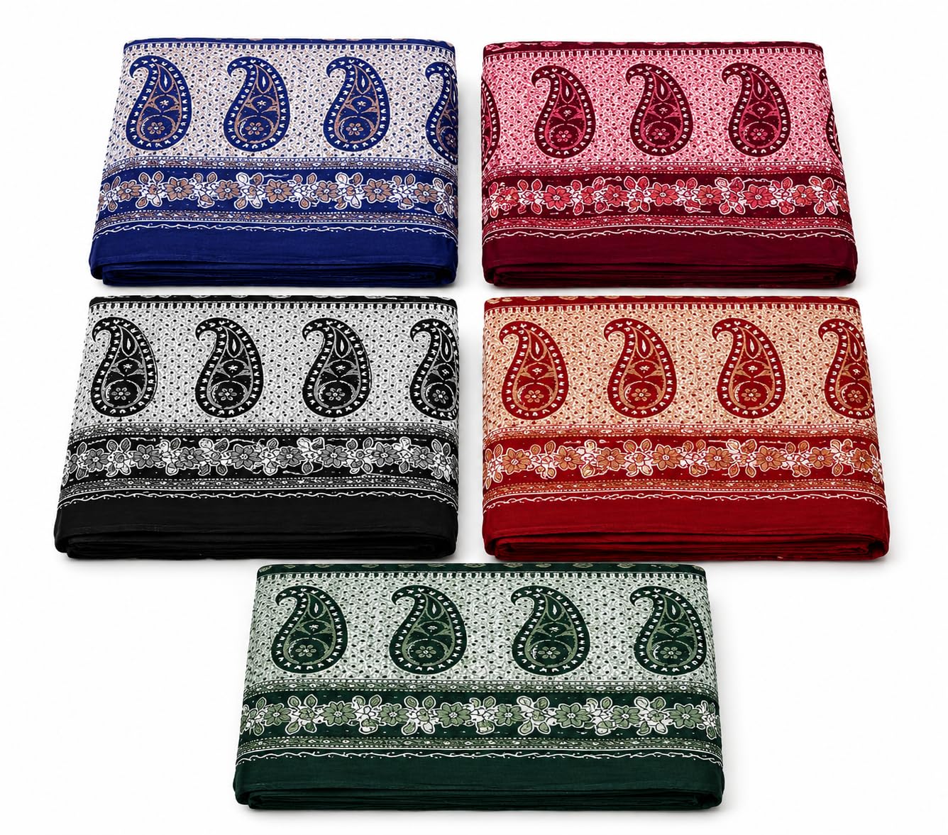 TZ-Jaipuri Pure Cotton Bandhani Print Dupatta, Multicolour, 2.25 Metres, Combo Pack of 5, Breathable Fabric for Women-picture-43