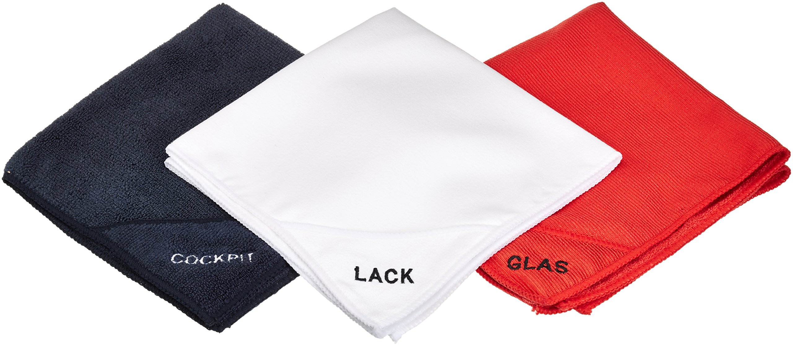 IWH 071123 Microfibre Cockpit Cloth Set of 3, Glass, Varnish