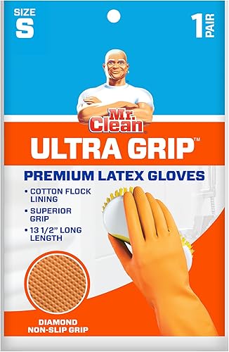 Miniatura 2 de Guantes Mr Clean resistentes al calor, con suave forro interior de algodón, antideslizantes y con agarre en forma de diamante, tamaño pequeño