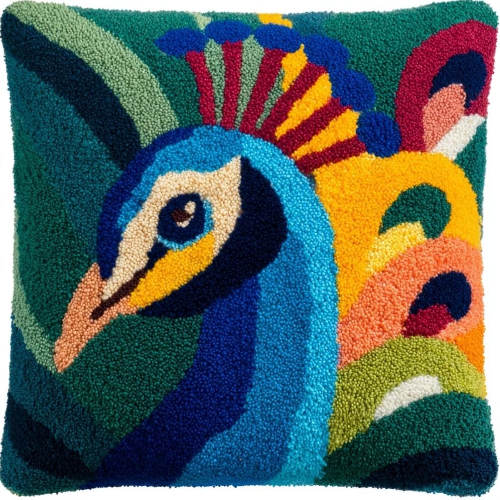 WallustrioaW Latch Hook Kit for Beginners,Beautiful Peacock