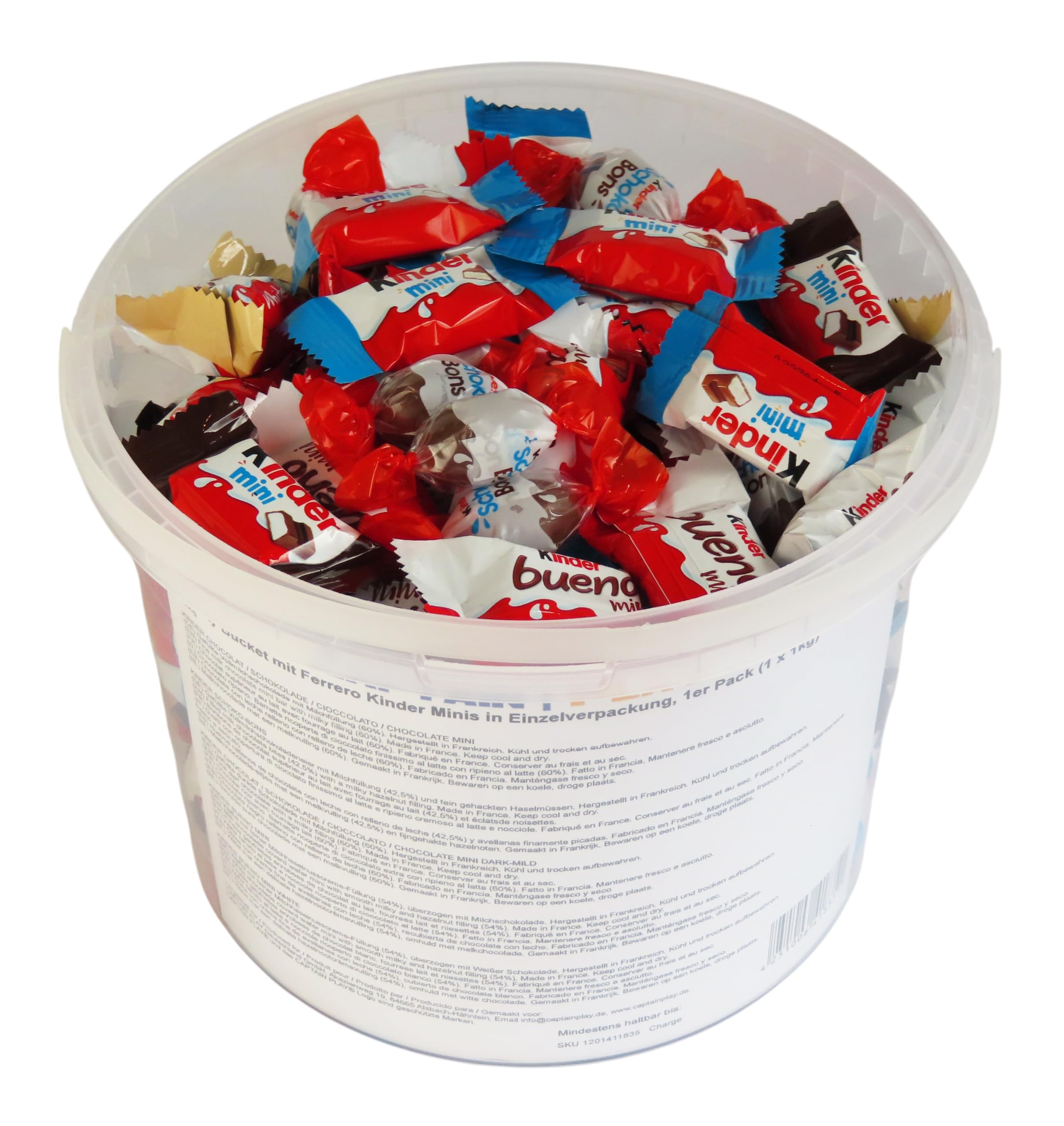 Party Bucket avec Ferrero Kinder Minis dans emballage individuel 1kg