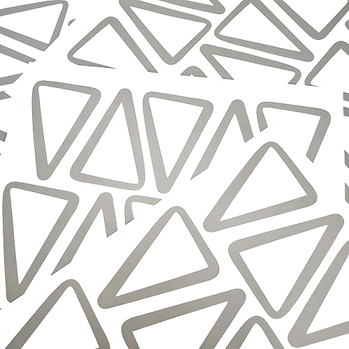 Miniatura 5 de Vieli Arte Triángulos transparentes negros dibujados a mano. Adhesivo de vinilo para pared, decoración de guardería, 60 piezas. Triángulo tribal