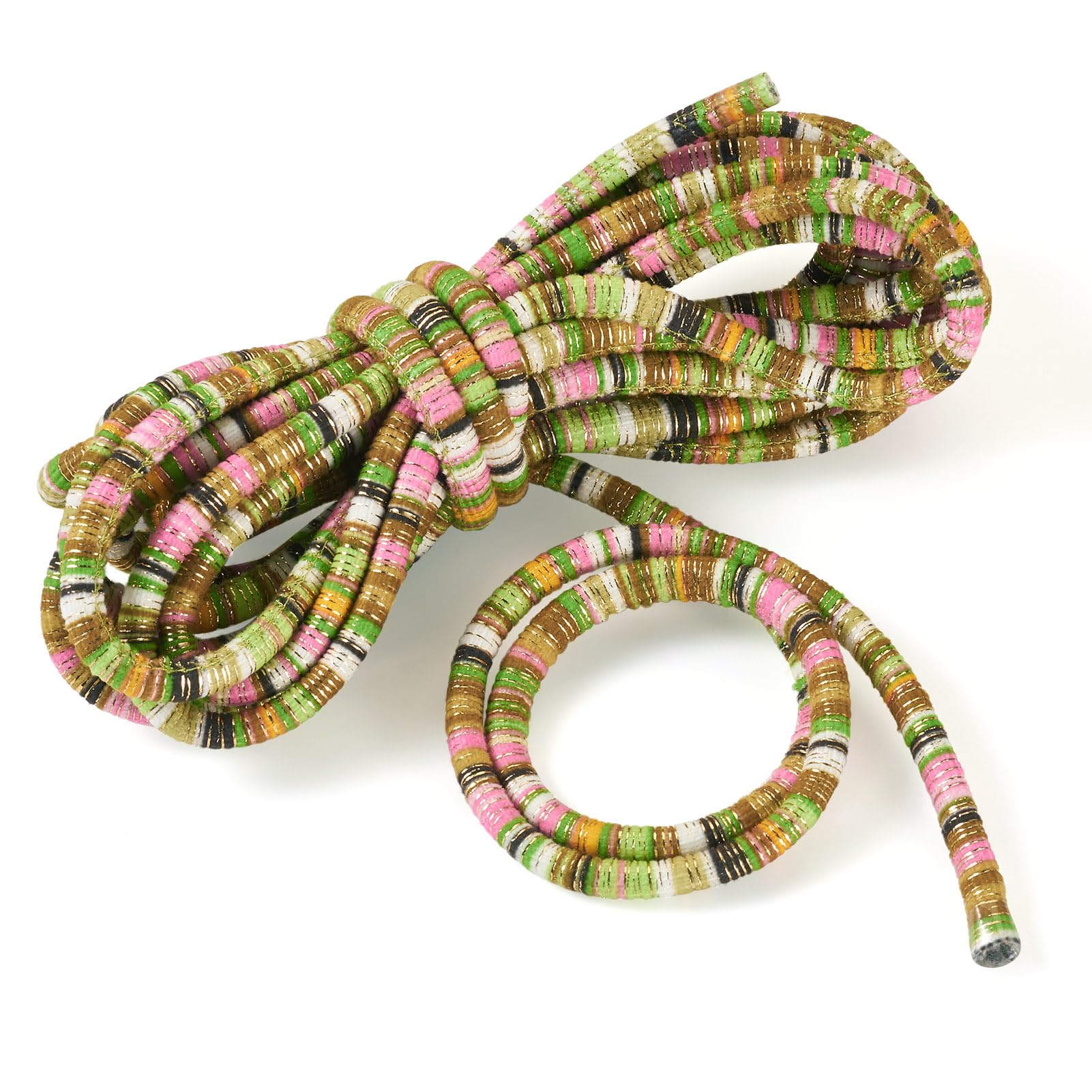 Crafans 5 Meters Elastic Wrapped Core Cords 5mm Ethnic Style Ropes Vintage Round Elastic Cords Hanging Cords for DIY Bag Straps Phone Straps Bracelet Crafting, Golden