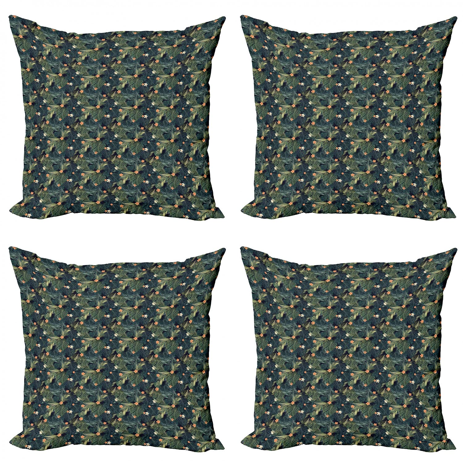 ABAKUHAUS Giungla Federe Cuscini Set di 4, Rainforest con