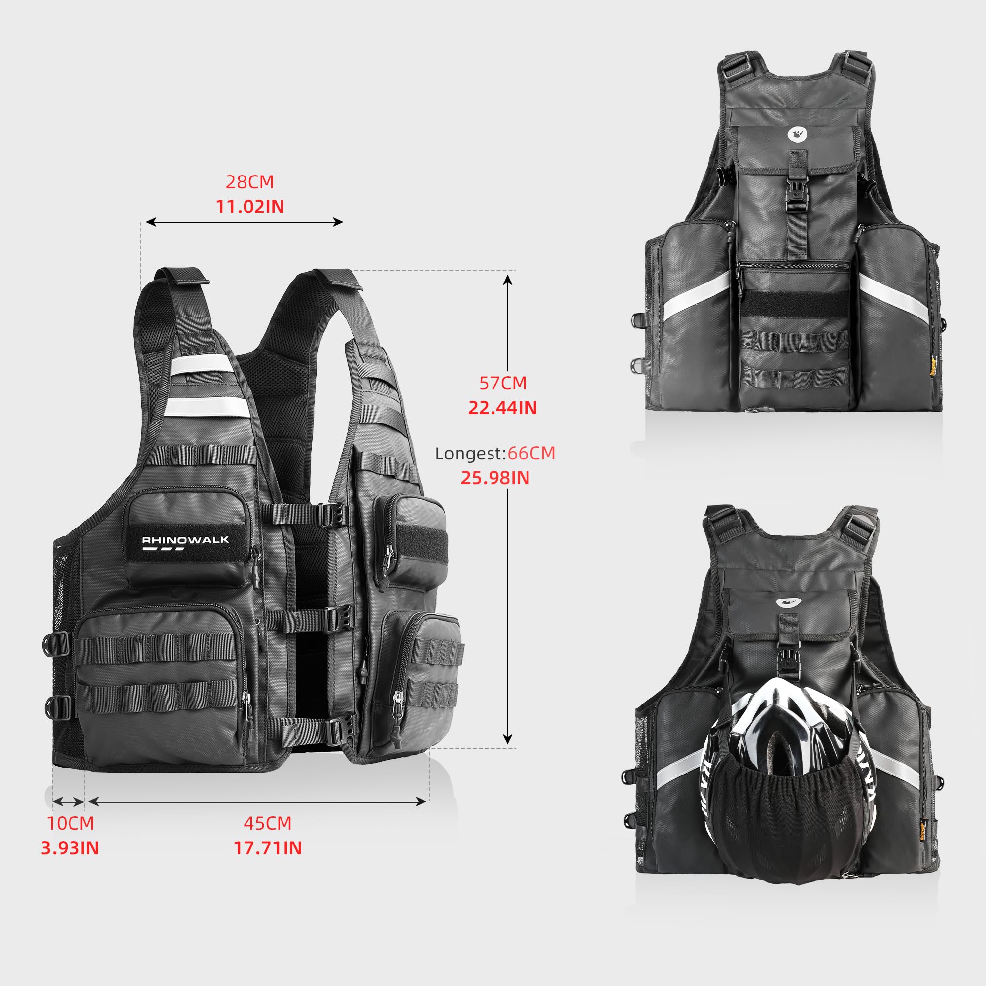 Rhinowalk Chaleco de fotografía de pesca con múltiples bolsillos, chaquetas al aire libre para caza, senderismo, escalada, viajes