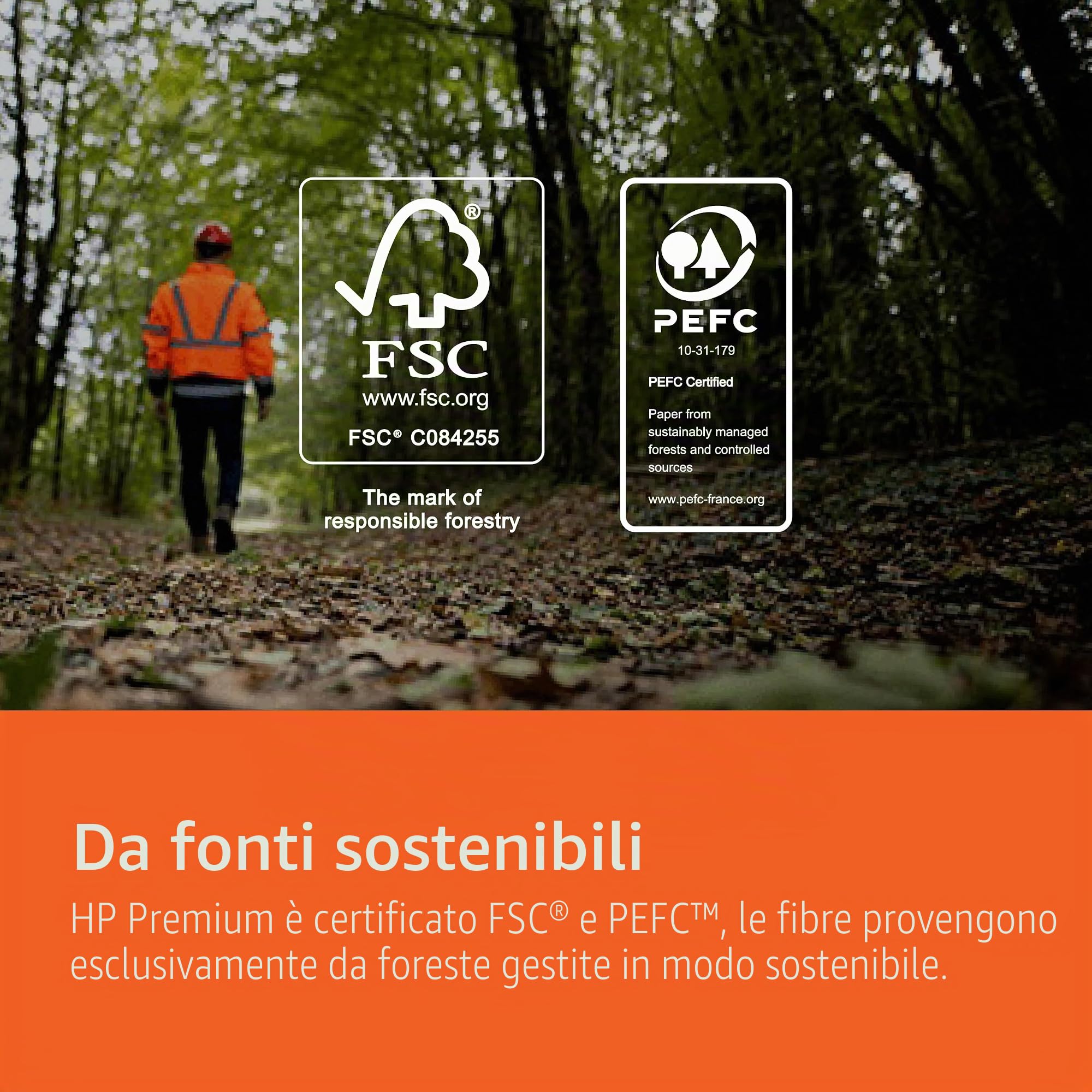 HP Premium Carta per ufficio, Formato A4, 80 gr, Confezione da 5 risme