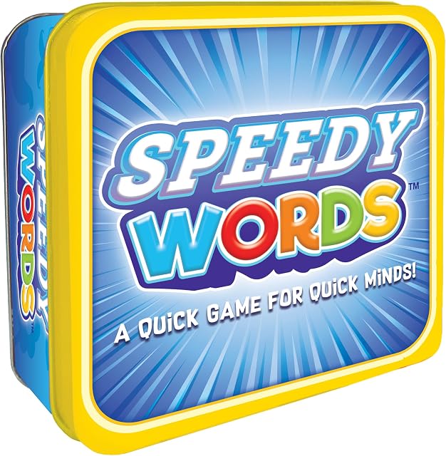 FoxMind Games: Speedy Words Quick Word Game, On The Go Educational Kids and Adult Card Games, 15 Minute Fun Game for 2 Players or More, Card Game for Family Night, Perfect Stocking Stuffers for Kids