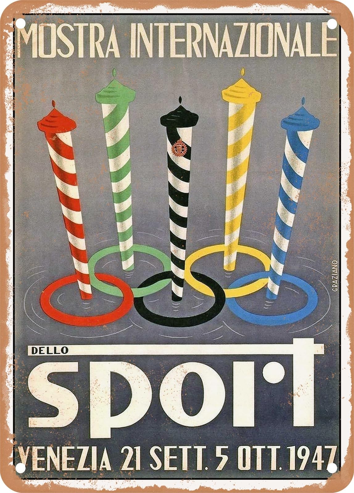 METAL SIGN - 1947 International Sports Exhibition Venice Vintage Ad home decor
