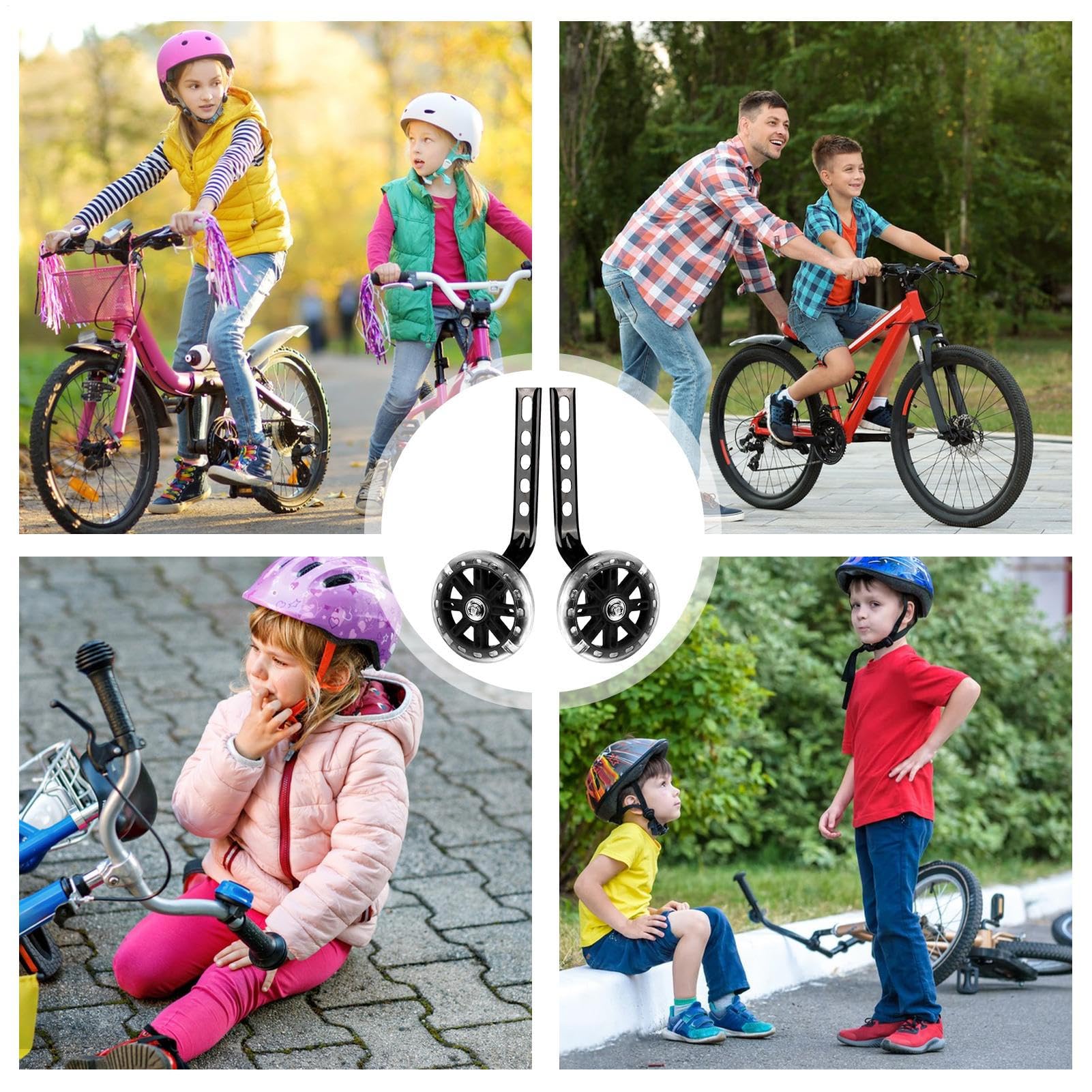 Rotelle Di Addestramento - Rotelle Di Addestramento Per Biciclette Bambini | Stabilizzatori Di Equilibrio Facili Da Montare Per Bambini Ragazzi E Famiglie