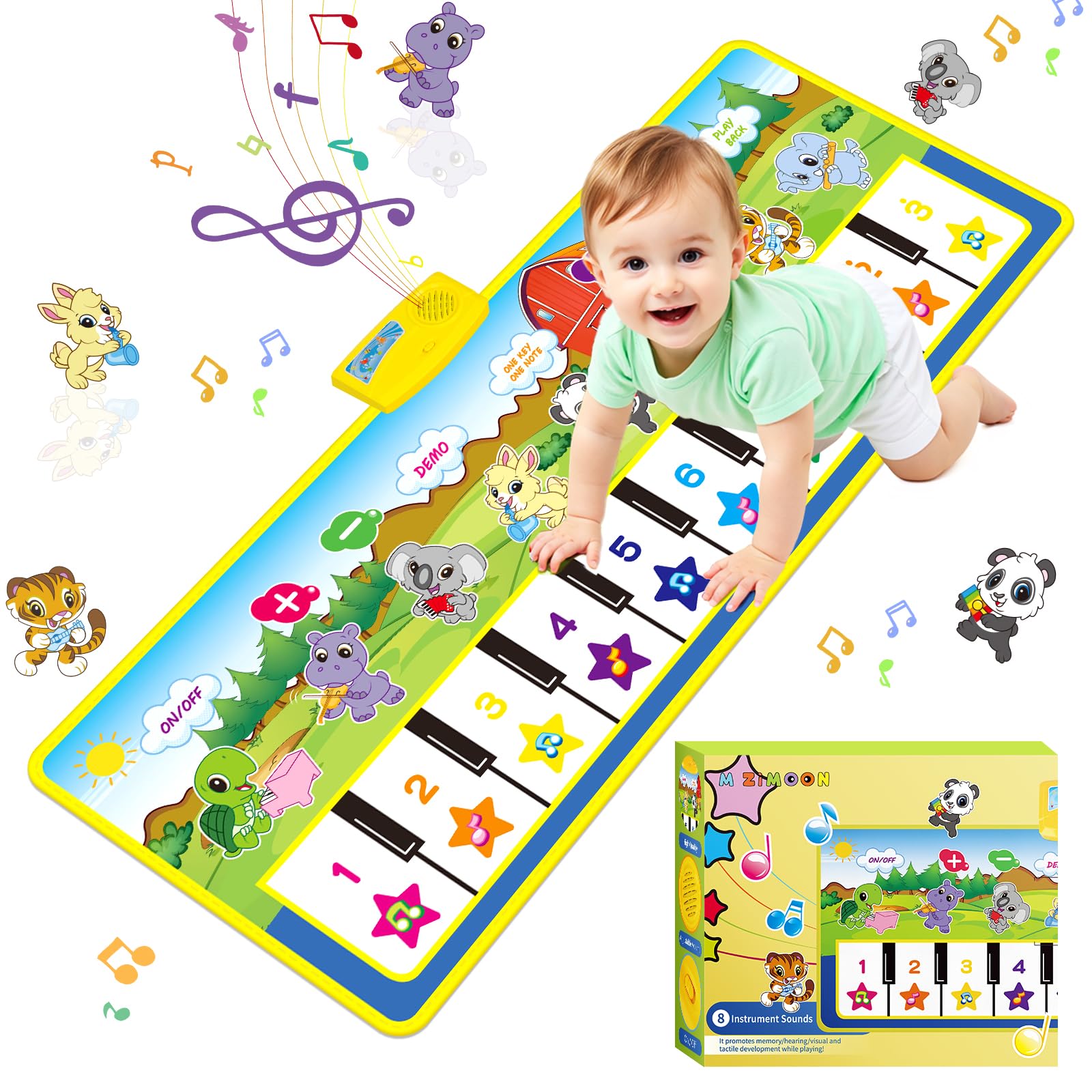 Tappetino per Pianoforte per Bambini, Tappetino da Musica Tappetini da Ballo Tastiera da Pavimento Tappetino Musicale per Tappetino per Bambini