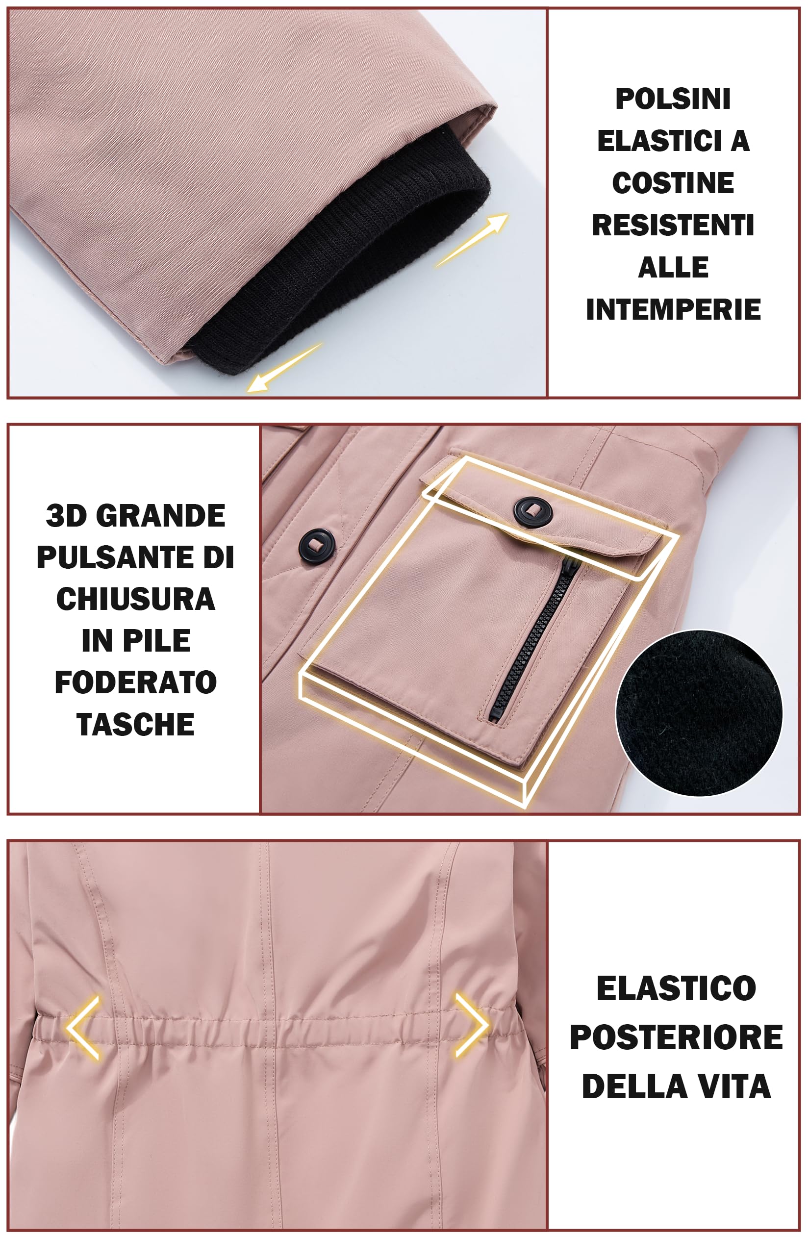 maoo garden Piumino Pesante Imbottita Inverno Cappotto Bambina e Ragazza Pelliccia sul Cappuccio Resistente all'acqua
