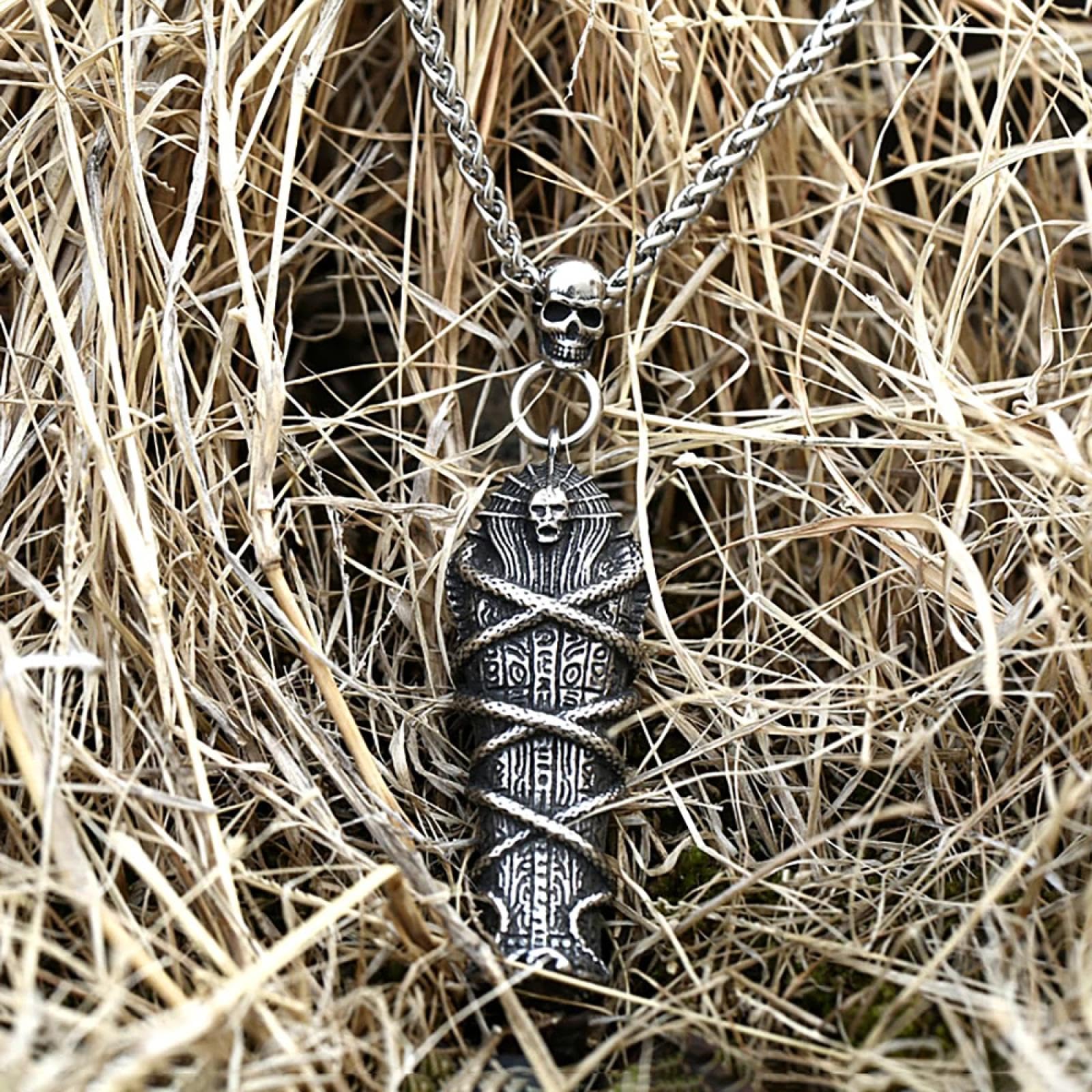 SiVaji Halskette Ketten Schmuck Herren Frauen Anhänger Necklacetotenkopf Anhänger Halskette Männer Sarg Halsketten