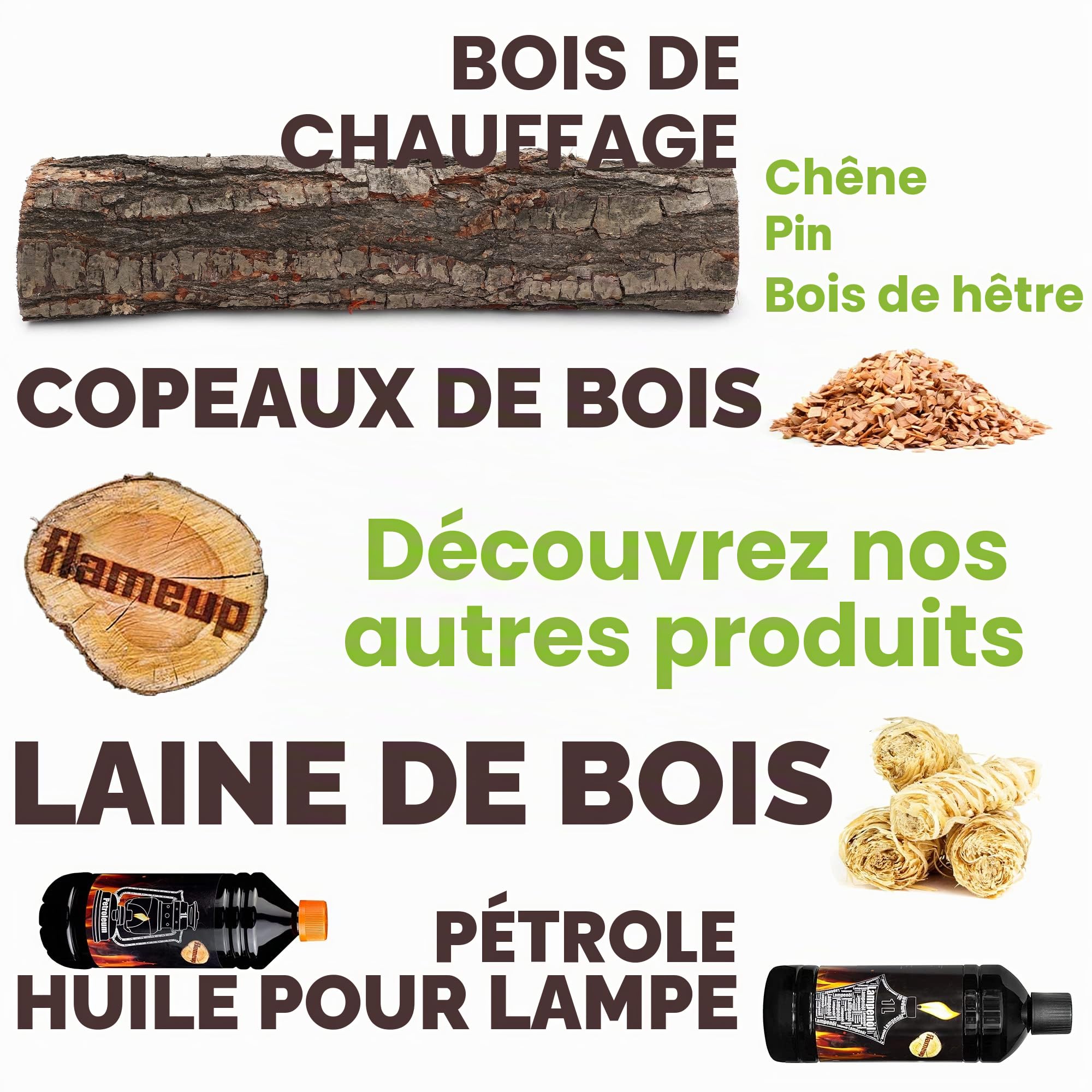 Bois de Chauffage Sélection 5-500 kg pour Poêle et Cheminée Brasero Grill Panier à Feu Bûches de Bois de Hêtre 33 cm Flameup, Quantité:25 kg