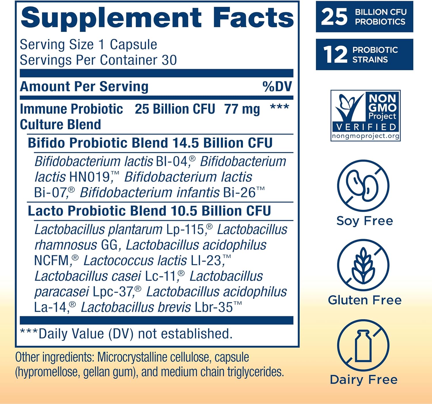 Renew Life Adult Probiotic - Ultimate Flora Daily Immune Probiotic Supplement - Gluten, Dairy & Soy Free - 25 Billion CFU - 30 Vegetarian Capsules (Packaging May Vary)