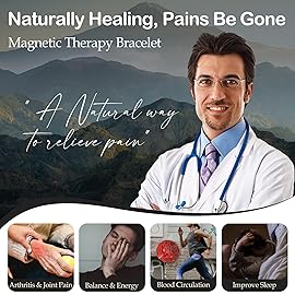 Feraco Copper Bracelets for Men & Copper Ring-Pure Copper Magnetic Bracelet with 57 Ultra Powerful 3500 Gauss Neodymium Magnets,Adjustable Wrist Bracelet,Gifts for Men (Copper with Ring)