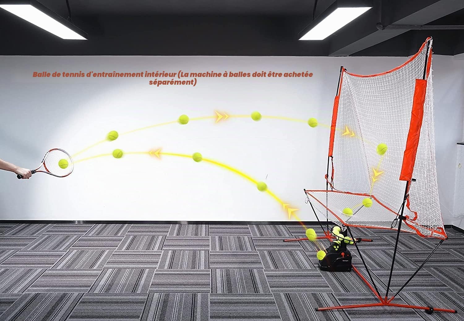 Un Filet adapté aux Machines de Tennis/Lanceur de Tennis,adapté au Baseball&Softball&Cricket,Portable et Facile à démonter,adapté à la Pratique en intérieur et en extérieur