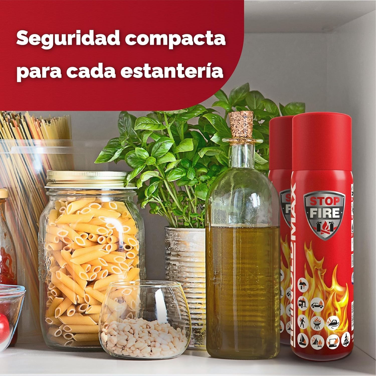 2X Pequeño Extintor para Casa | Mini Extintor Aerosol Todo en Uno para Cocina, Camping, Autocaravana, y Chimenea de ReinoldMax
