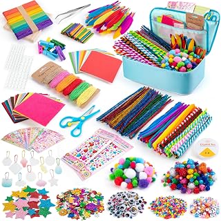 Sundaymot 2000+ Pcs Arts & Crafts Supplies for Kids 6-10 - DIY Jewelry Kit, Educational Crafts, Homeschool Gifts for Boys & Girls