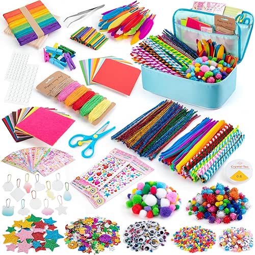 Sundaymot Arts and Crafts Supplies for Kids, 2000+Pcs DIY Craft
