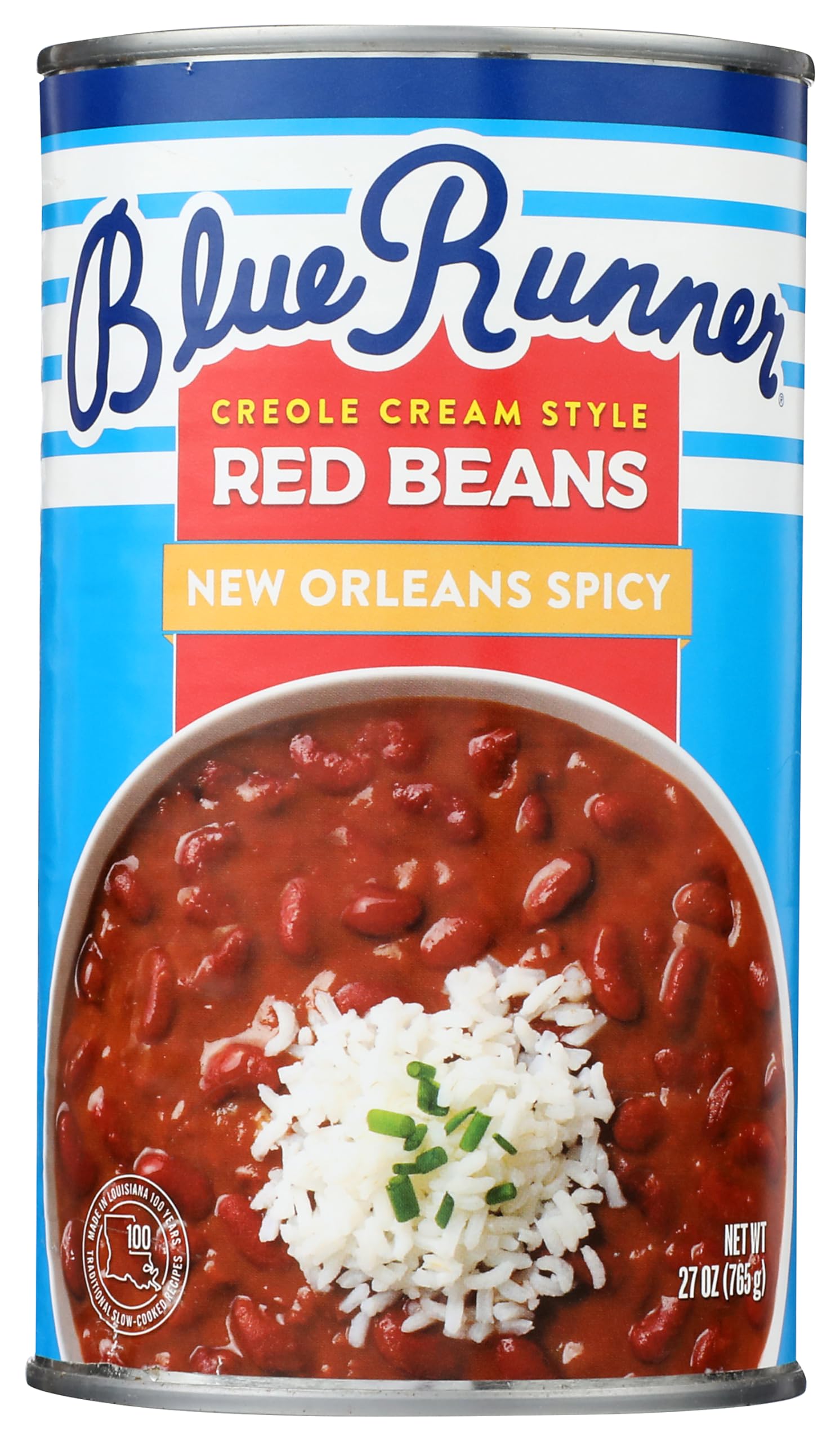Blue Runner New Orleans Spicy Creole Cream Style Red Beans, 27 OZ