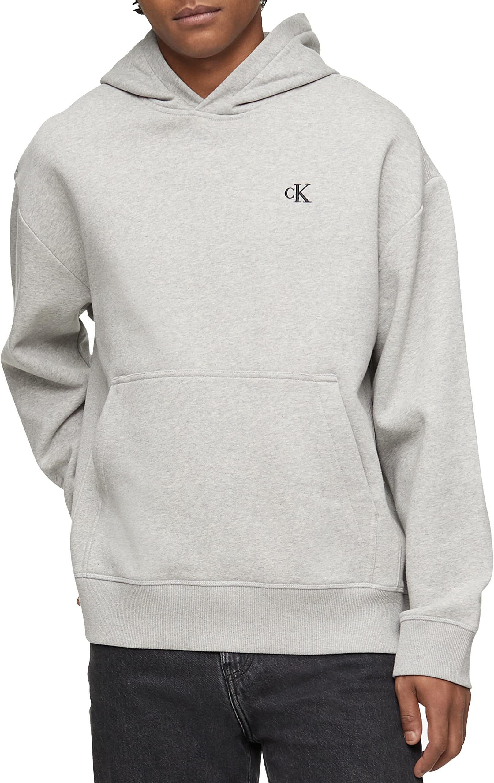 Men's Fleece Hoodie Logo Pop Over Sweatshirt