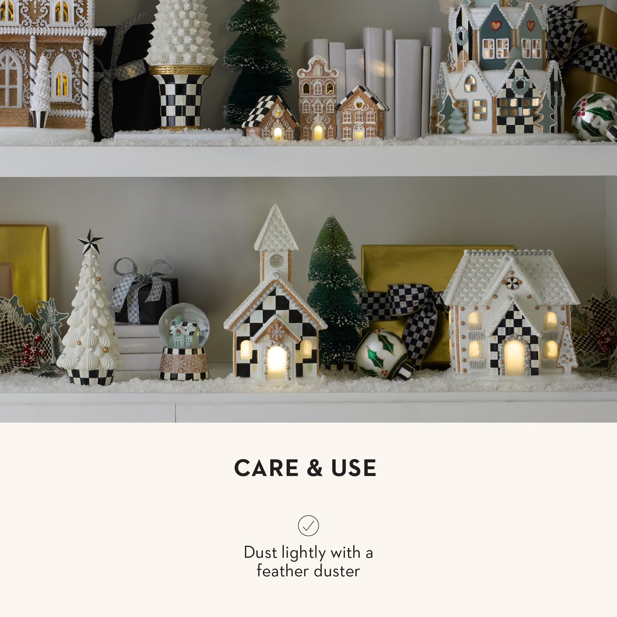 マッケンジーチャイルズ　クリスマス　家の形の置物 Amazon.com: MACKENZIE-CHILDS Gingerbread Illuminated Building