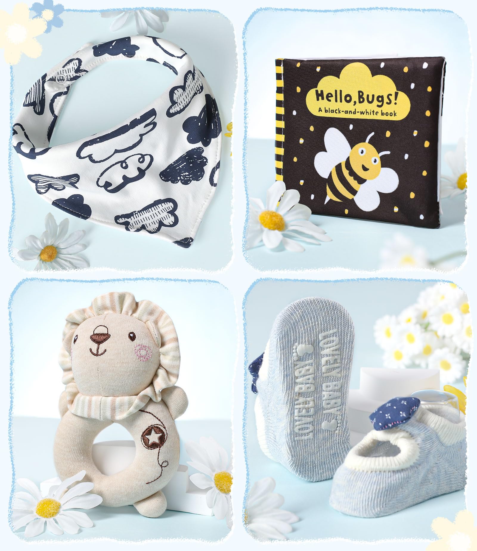 Tacobear Cesta Bebe Recien Nacido Niños Regalo Bebé Recién Nacidas para Bebé con Manta de Muselina Body Bebé Babero Tarjetas de Hitos Manta Regalo Baby Shower Bebe Cesta Recien Niños Niñas