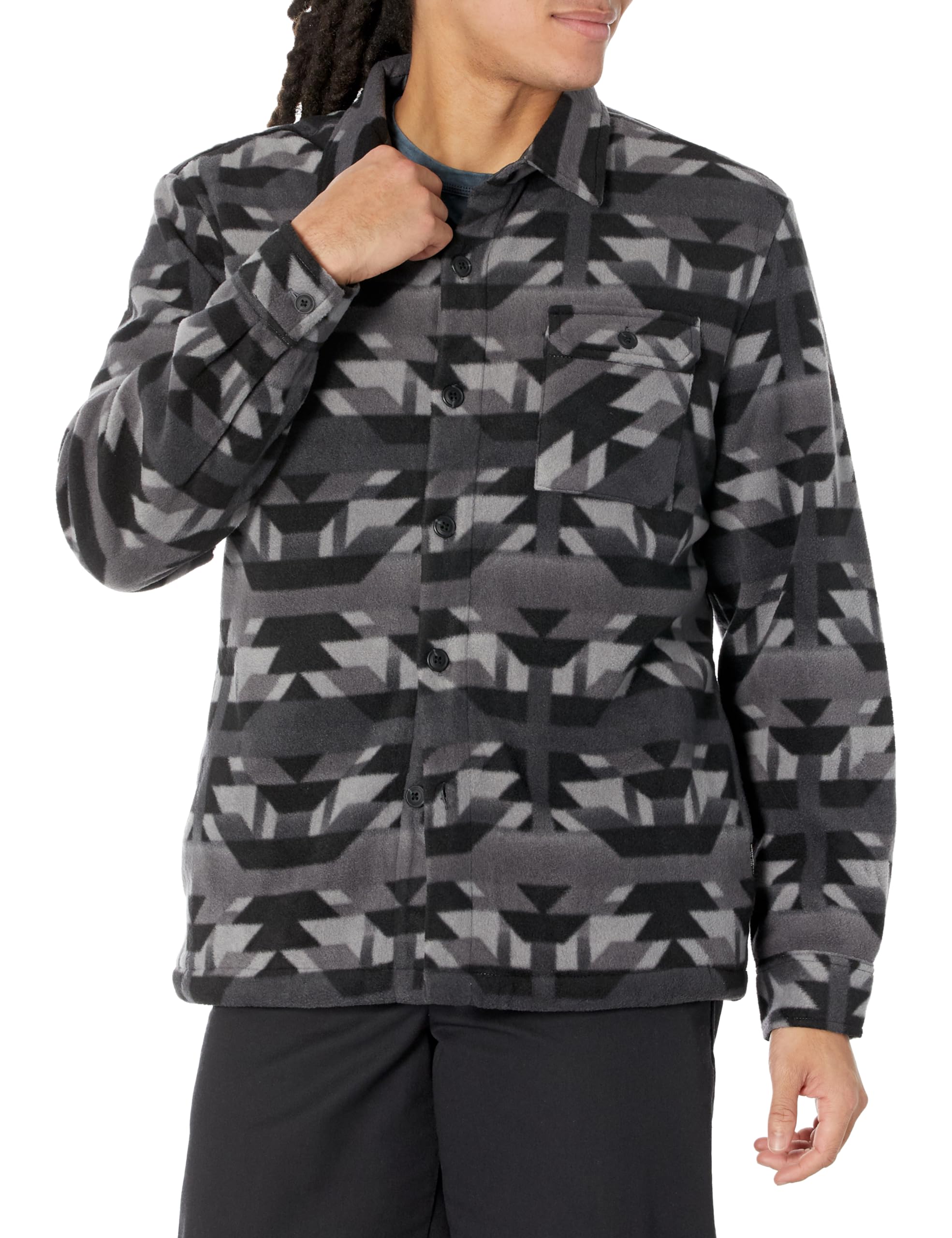 UNIONBAY mens Woodsman Microfleece Lined Flannel Shirt Jacket