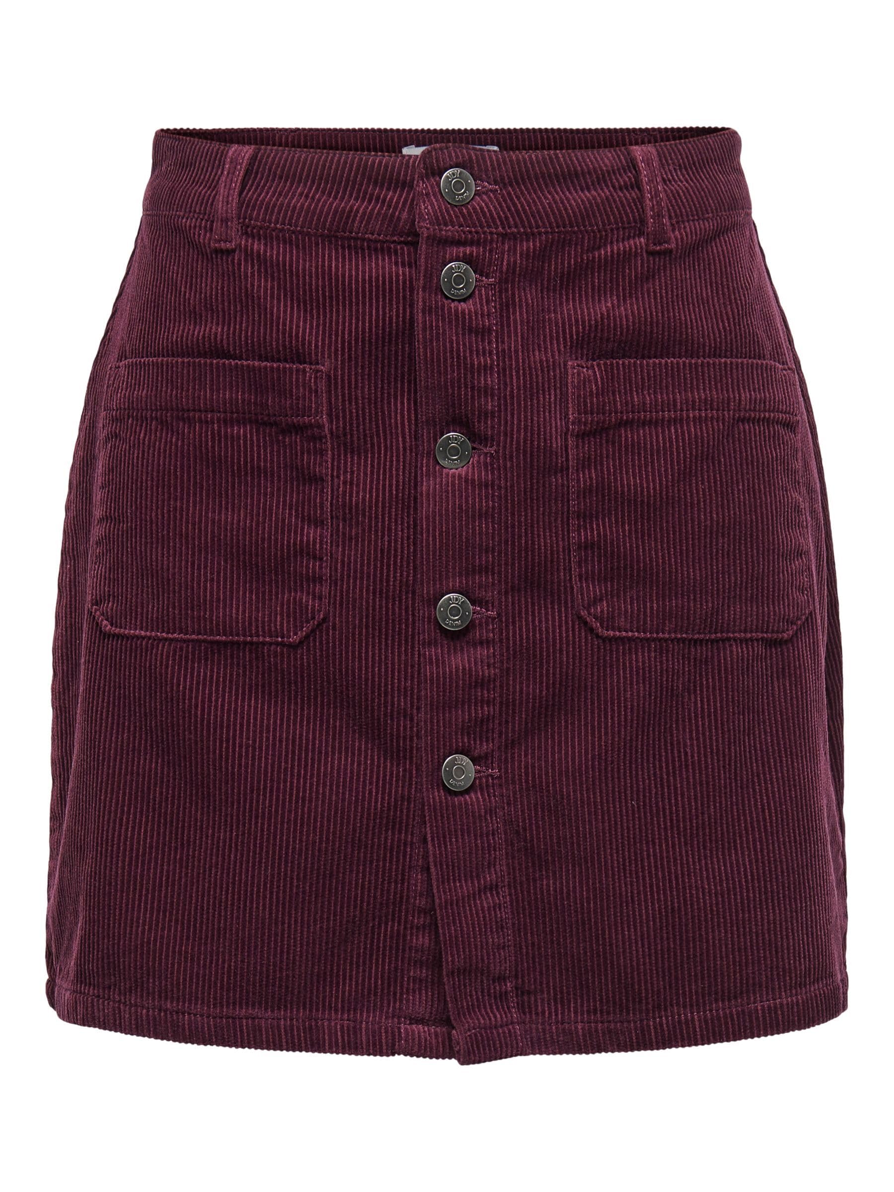 JDY Damen Cord Mini-Rock JDYShiraz Cordrock mit sichtbarer Knopfleiste